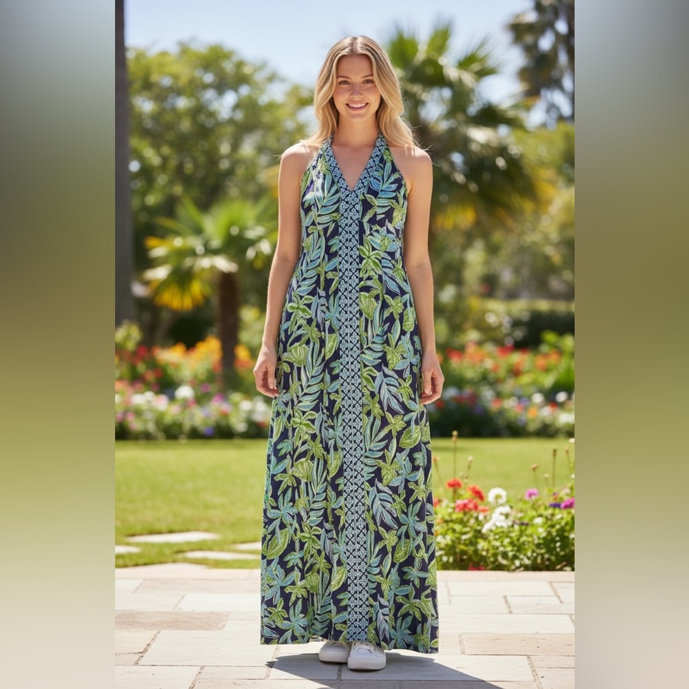 Gorgeous Lilly Pulitzer Tropical Halter Maxi Dress — Resort Ready!